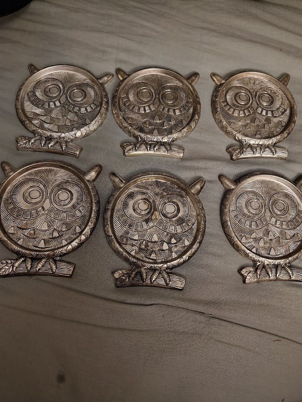 Vintage Style Tan Owl Coasters Set of 6